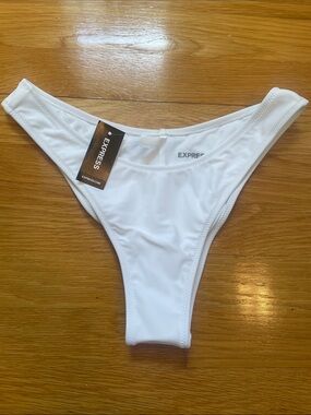 NWT New with Tags Express Women’s White Bikini Bottom Cheeky